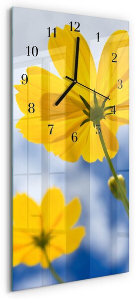 Skleněné hodiny vertikální Květ zsppc-30x60-00171115