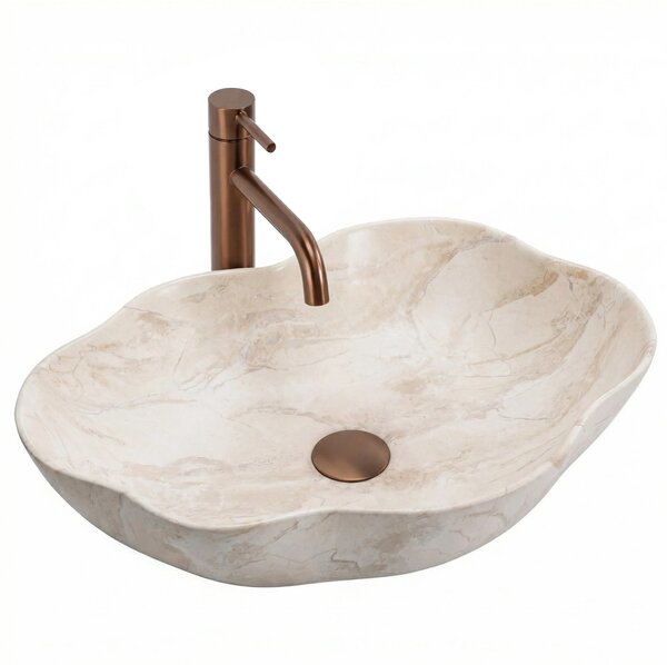 Rea Pearl umyvadlo 50.5x38 cm na pult hnědá/béžová REA-U0619