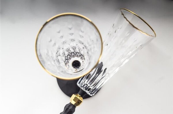 BOHEMIA PRESTIGE CONTE BLACK SKLENICE NA ŠAMPAŇSKÉ 170ML SADA 6 KS