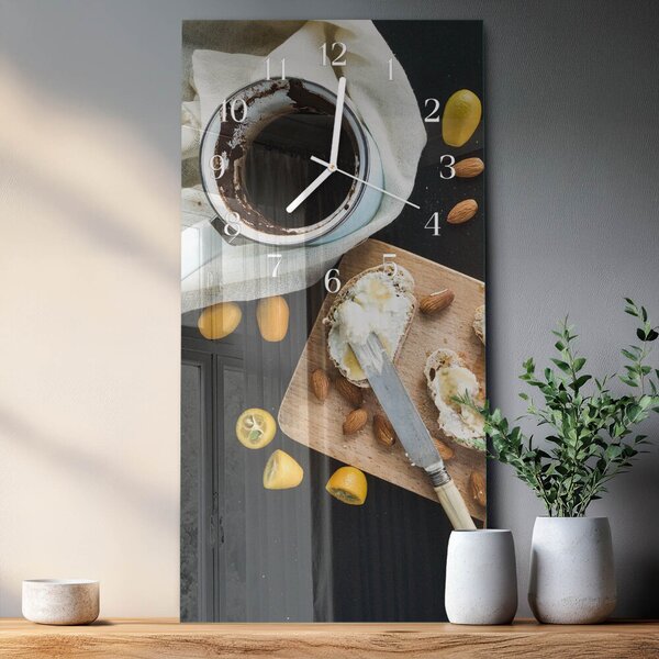 Skleněné hodiny vertikální Podání ruky zsppb-30x60-00090486