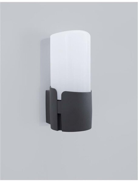 NOVA LUCE venkovní nástěnné svítidlo PYRO tmavě šedý hliník bílý akryl E27 1x12W 220-240V IP54 bez žárovky 9209211