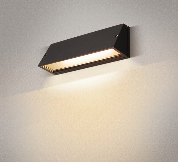 SLV 1003453 Pema, černé venkovní nástěnné svítidlo LED 16W 3000/4000K, délka 28cm, IP65