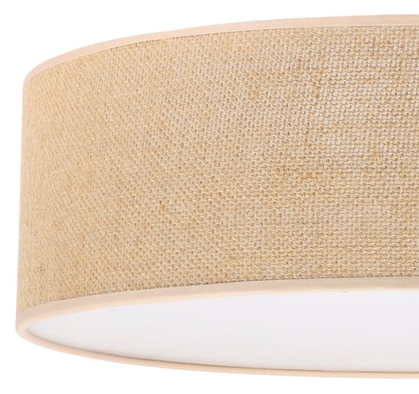 Stropní svítidlo Juta, 1x jutové stínítko, (bílé plexisklo), (fi 50cm)