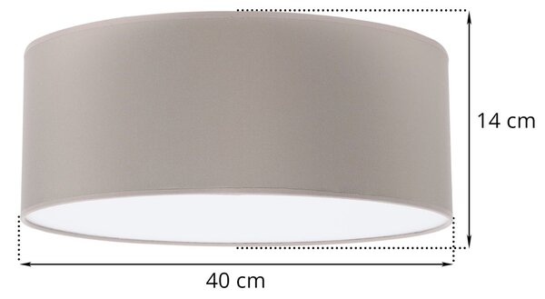 Stropní svítidlo Gaja, 1x béžové textilní stínítko, (bílé plexisklo), (fi 40cm)