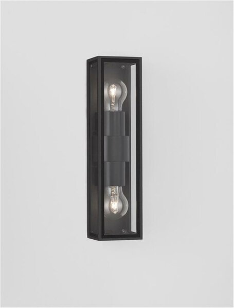 NOVA LUCE venkovní nástěnné svítidlo REGINA antracitový hliník a čiré sklo E27 2x12W 220-240V bez žárovky IP65 9492442
