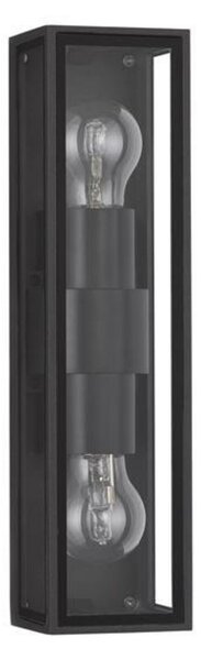 NOVA LUCE venkovní nástěnné svítidlo REGINA antracitový hliník a čiré sklo E27 2x12W 220-240V bez žárovky IP65 9492442