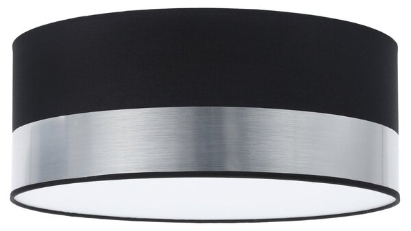 Stropní svítidlo Elegance, 1x chromové/černé textilní stínítko, (bílé plexisklo), (fi 40cm)