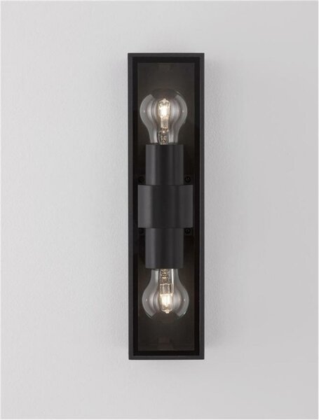 NOVA LUCE venkovní nástěnné svítidlo REGINA antracitový hliník a čiré sklo E27 2x12W 220-240V bez žárovky IP65 9492442