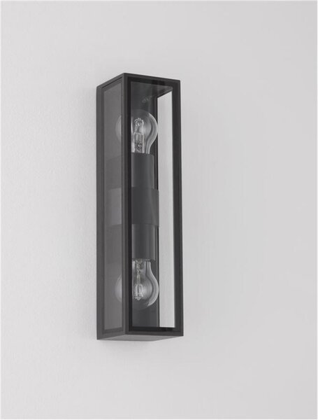 NOVA LUCE venkovní nástěnné svítidlo REGINA antracitový hliník a čiré sklo E27 2x12W 220-240V bez žárovky IP65 9492442
