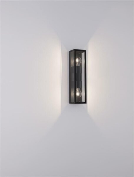 NOVA LUCE venkovní nástěnné svítidlo REGINA antracitový hliník a čiré sklo E27 2x12W 220-240V bez žárovky IP65 9492442