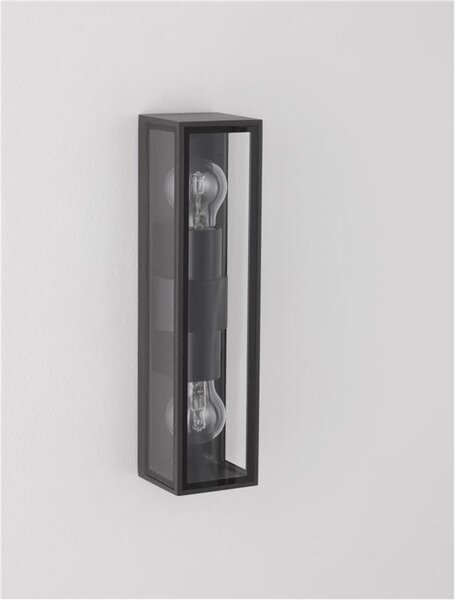 NOVA LUCE venkovní nástěnné svítidlo REGINA antracitový hliník a čiré sklo E27 2x12W 220-240V bez žárovky IP65 9492442