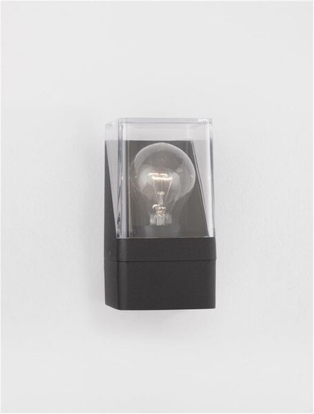 NOVA LUCE venkovní nástěnné svítidlo SELENA antracitový hliník a čirý akryl E27 1x12W 220-240V bez žárovky IP65 9492740