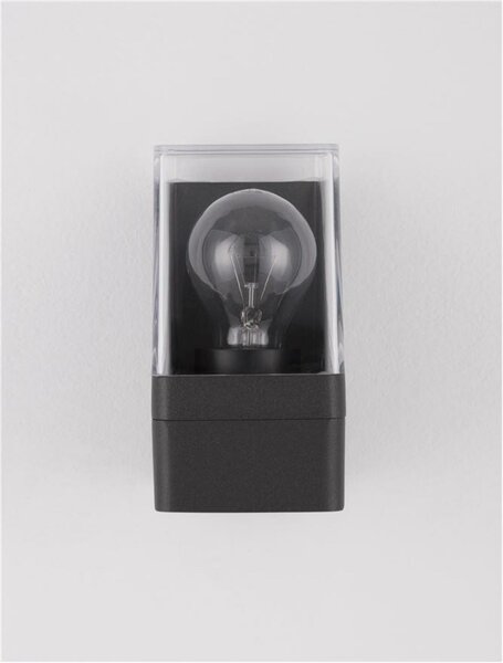 NOVA LUCE venkovní nástěnné svítidlo SELENA antracitový hliník a čirý akryl E27 1x12W 220-240V bez žárovky IP65 9492740