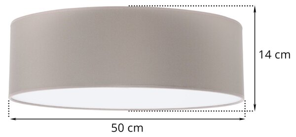Stropní svítidlo Gaja, 1x béžové textilní stínítko, (bílé plexisklo), (fi 50cm)