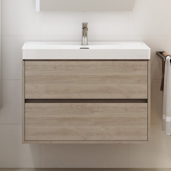 Cersanit Crea skříňka 59.4x44.7x53.3 cm pod umyvadlo závěsná dub S598-032