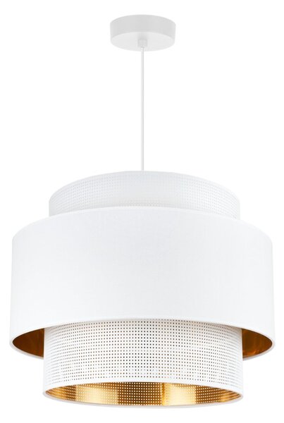 Závěsné svítidlo Asti, 1x PVC/bílé textilní stínítko, (fi 40cm), g/c, w