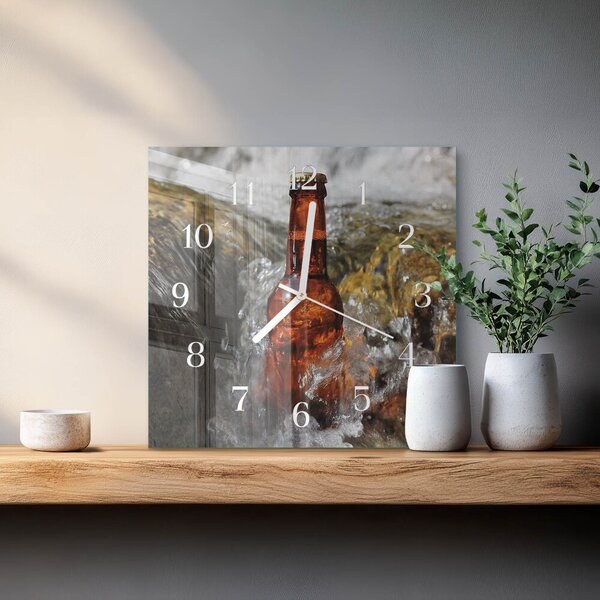 Skleněné hodiny Pivo zskb-30x30-00079372