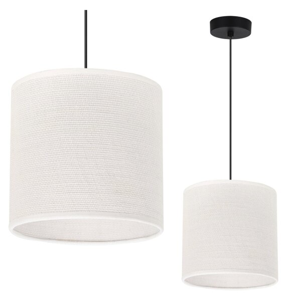 Závěsné svítidlo Juta, 1x bílé jutové stínítko, (fi 15cm), b