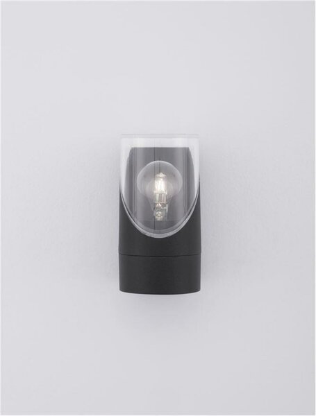 NOVA LUCE venkovní nástěnné svítidlo SELENA antracitový hliník a čirý akryl E27 1x12W 220-240V bez žárovky IP65 9492720