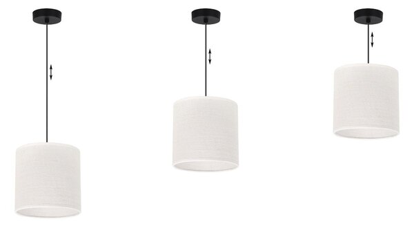 Závěsné svítidlo Juta, 1x bílé jutové stínítko, (fi 15cm), b