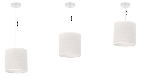 Závěsné svítidlo Juta, 1x bílé jutové stínítko, (fi 15cm), w