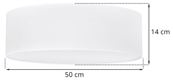 Stropní svítidlo Gaja, 1x bílé textilní stínítko, (bílé plexisklo), (fi 50cm)