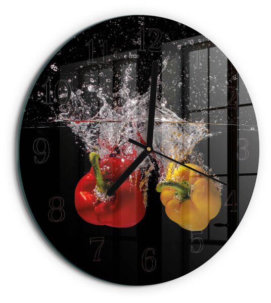 Skleněné nástěnné hodiny Pepř zsoc-fi30-00180915