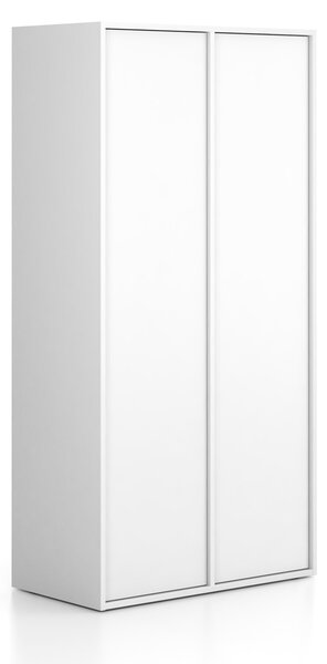 Šatní skříň FRAME, 2 oddíly, 872 x 450 x 1735 mm, PUSH-lock, bílá