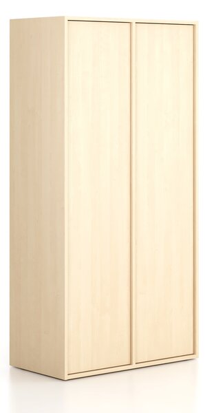 Šatní skříň FRAME, 2 oddíly, 872 x 450 x 1735 mm, PUSH-lock, bříza