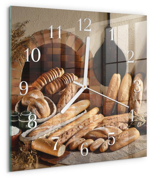 Skleněné hodiny Chléb zskb-30x30-00080319