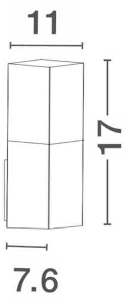 NOVA LUCE venkovní nástěnné svítidlo STICK tmavě šedý hliník bílý akryl E27 1x12W 220-240V IP54 bez žárovky 713412