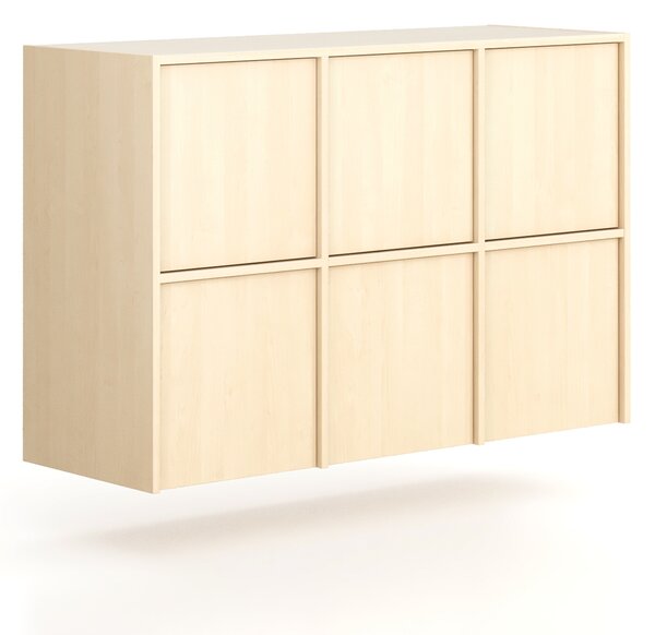 Nástavba pro skříně FRAME, 6x dveře, 1299 x 450 x 854 mm, PUSH-lock, bříza