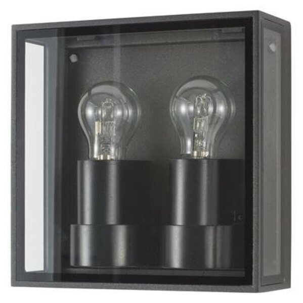 NOVA LUCE venkovní nástěnné svítidlo SORREN antracitový hliník a čiré sklo E27 2x12W 220-240V bez žárovky IP65 9197702