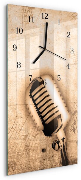 Skleněné hodiny vertikální Mikrofon zsppc-30x60-00171153