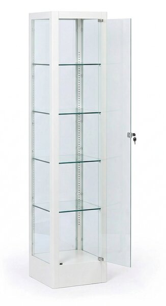 Prosklená vitrína, 1800 x 400 x 400 mm, bílá