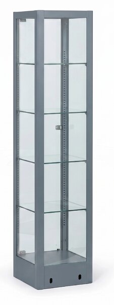 Prosklená vitrína, 1800 x 400 x 400 mm, šedá