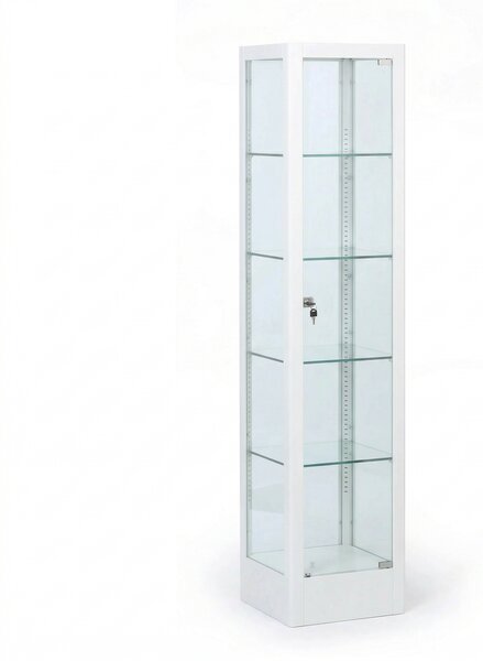 Prosklená vitrína, 1800 x 400 x 400 mm, bílá