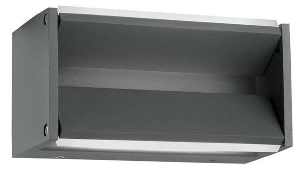 NOVA LUCE venkovní nástěnné svítidlo TWIN tmavě šedý hliník akrylový difuzor LED 2x5W 3000K 220-240V rotační 0-90st. IP54 713122