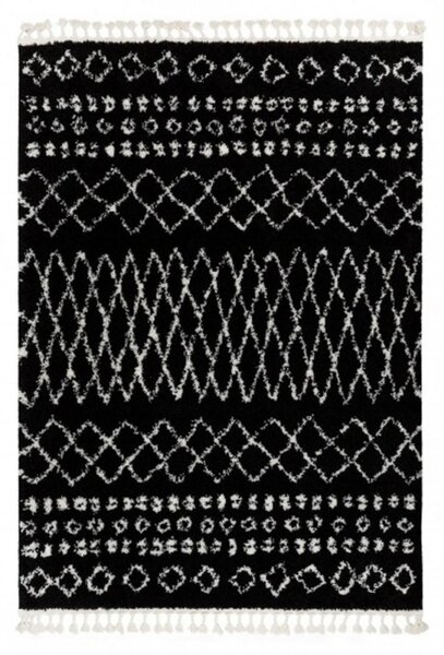 Kusový koberec Shaggy Etnic černý 200x290cm