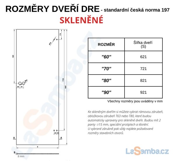 Skleněné dveře DRE GALLA 14 rýhované sklo