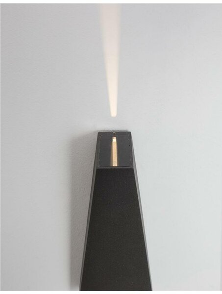 NOVA LUCE venkovní nástěnné svítidlo VEIRO antracitový hliník a čiré sklo LED 6W 3000K 200-240V IP65 světlo nahoru a dolů 40st. 9104835