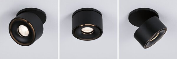Paulmann 93370 Spircle, černá zápustná bodovka, 8W LED 3000K, prům. 7,8cm