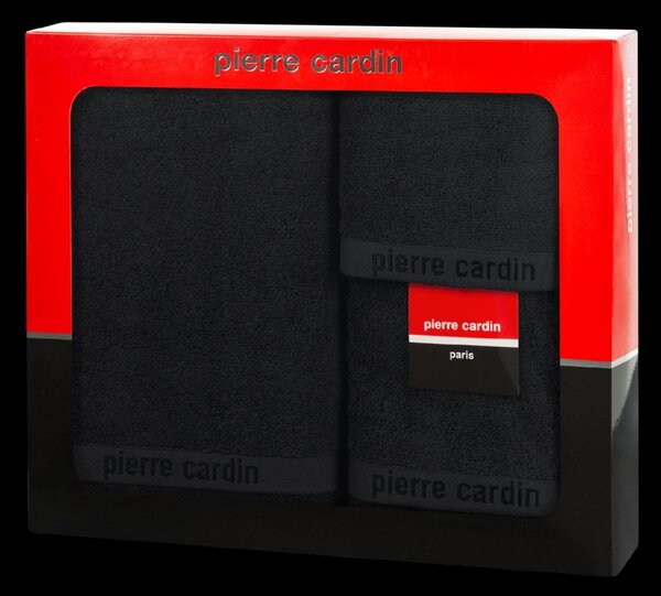 FROTÉ RUČNÍK PIERRE CARDIN EVI SADA 30X50 CM, 50X90 CM, 70X140 CM ČERNÁ