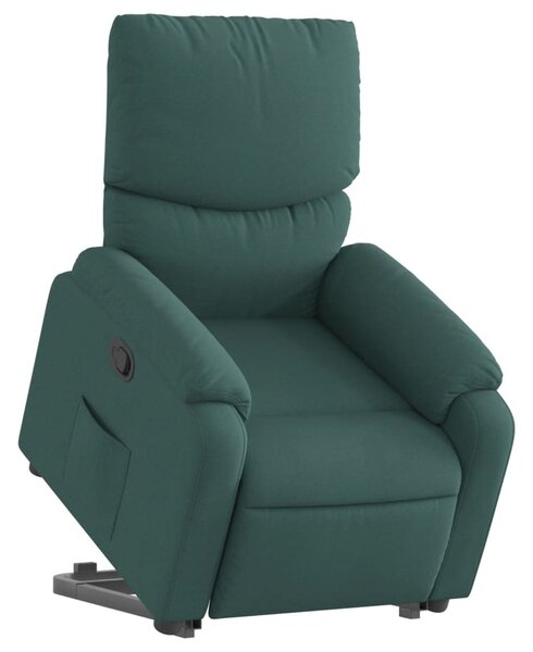 Zvedací polohovací křeslo tmavě zelené textil 3204830