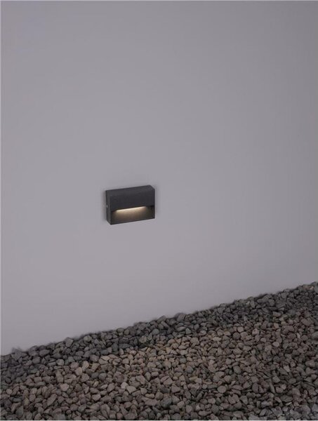 NOVA LUCE venkovní nástěnné svítidlo VISION antracitový hliník a čirý akryl LED 1.5W 3000K 220-240V 50st. IP54 9492690
