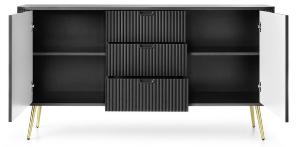 Komoda se zásuvkami, výška 168 cm, moderní design, vhodná do obývacího pokoje nebo ložnice