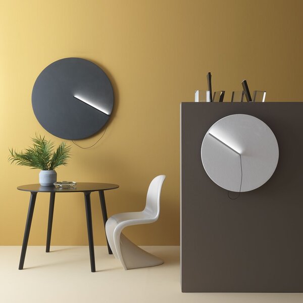 Zava Meridium, designové nástěnné svítidlo s pohyblivým světelným zdrojem, bílá Ecomalta 1x3W+26W 3000K, prům. 50cm
