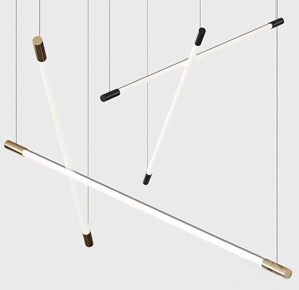Zava Cosima, mosazné lieární závěsné svítidlo, 26W LED 3000K, délka 139cm
