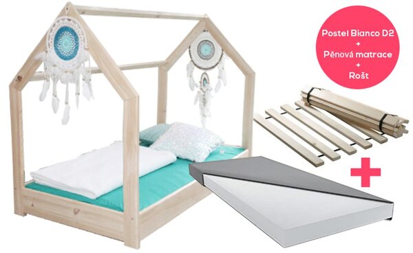 Dětská postel Bianco 80 x 160 + matrace + rošt - bezbarvý