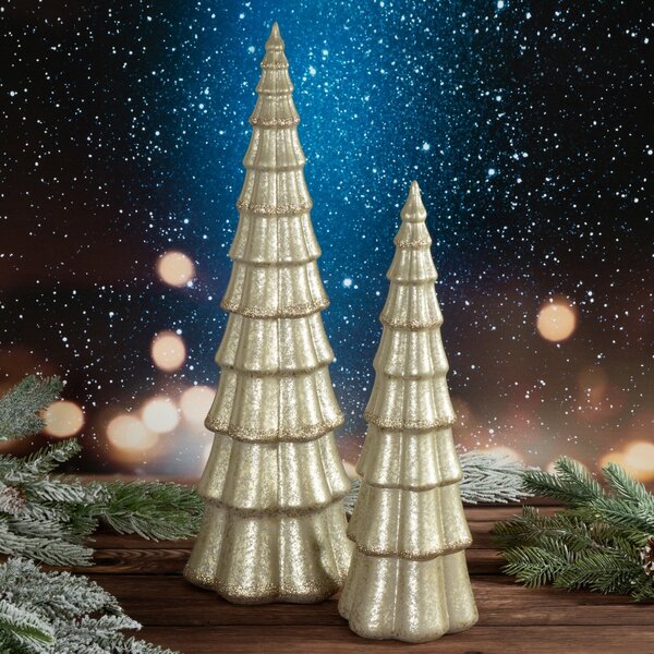 DEKORAČNÍ FIGURKA TREE 11X37 CM ŠAMPAŇSKÁ